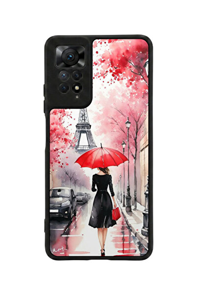 Aksel Kılıf متوافق مع Redmi Note 11 Pro / 12 Pro مطبوع، أسود مطفي، سيليكون نا...