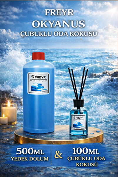 FREYR 100 ml Bambu Çubuklu Okyanus Oda Kokusu + 500 ml Yedek Dolum Likiti – U...
