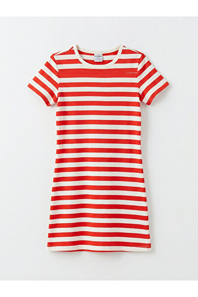 LC Waikiki Rochie pentru fete Özmarka Noul Sezon guler rotund cu dungi