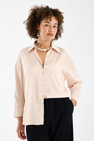 Moda Days Women's Plus Size Satin Shirt Long Sleeve Button down Classy Casual...