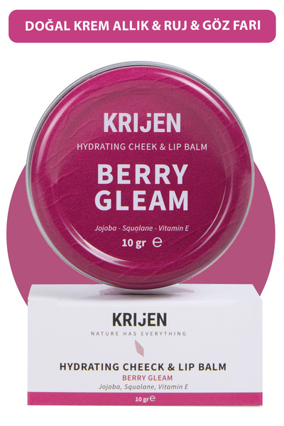 Krijen Berry Gleam Nemlendirici Pembe Renkli Dudak & Yanak Balmı | Bitkisel K...