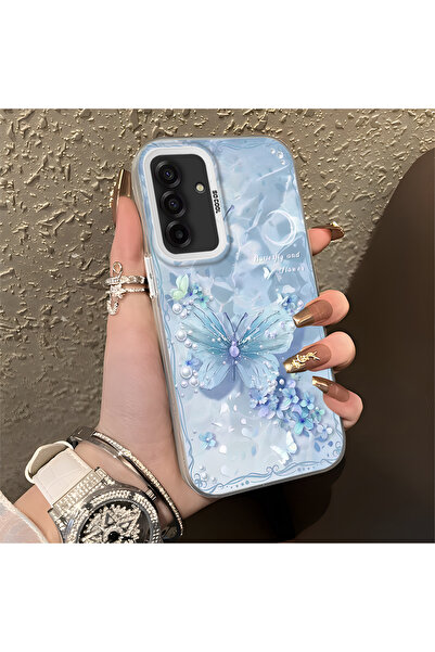 Hontinga حافظة هاتف سامسونج جالاكسي A17 متوافقة مع طراز Kelebek منقوش ذات حاف...