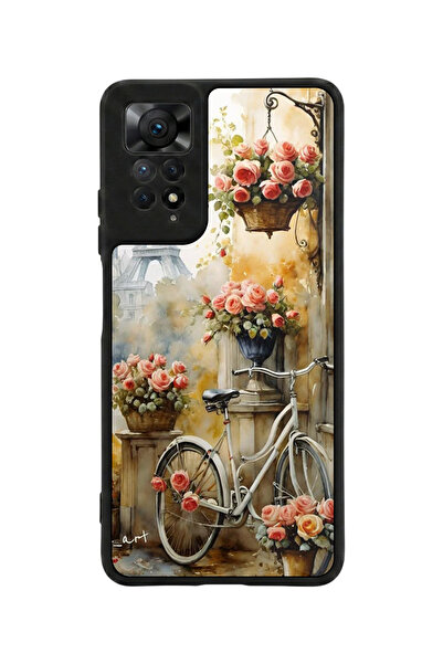 Aksel Kılıf متوافق مع Redmi Note 11 Pro / 12 Pro مطبوع، أسود مطفي، سيليكون نا...