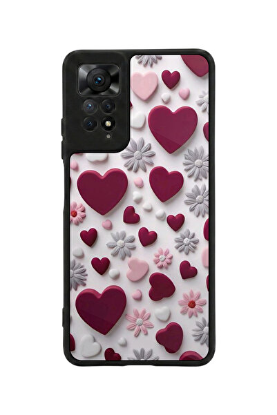 Aksel Kılıf متوافق مع Redmi Note 11 Pro / 12 Pro مطبوع، أسود مطفي، سيليكون نا...