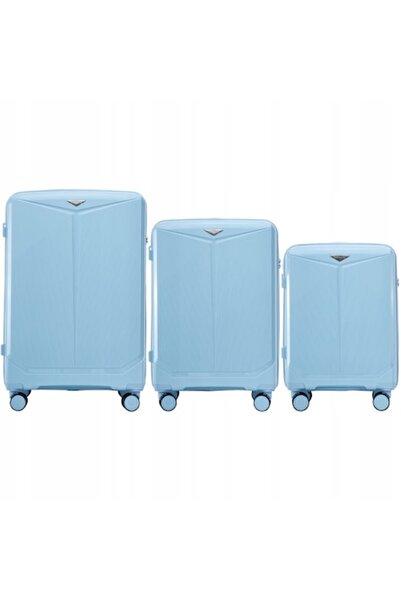 wings Set of 3 Luggage, Wings, COCKATIEL, Light Blue