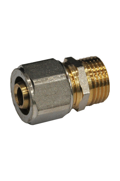 regata Conector de compresie Pexal din alamă, filet exterior 20 mm x 1/2"