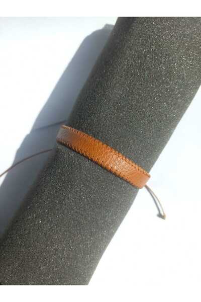 Kravatistan Taba Leather Adjustable String Bracelet