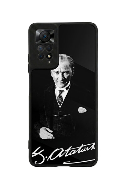 Aksel Kılıf متوافق مع Redmi Note 11 Pro / 12 Pro مطبوع، أسود مطفي، سيليكون نا...