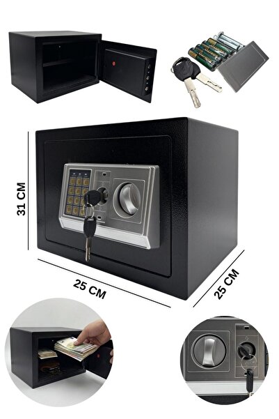 MOONSHOP Pro Seri Elektronik Hem Şifreli Hem Anahtarlı Para Çelik Ve Otel Kas...