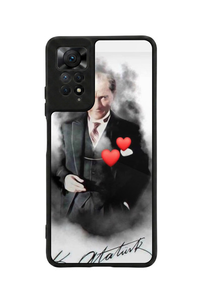 Aksel Kılıf متوافق مع Redmi Note 11 Pro / 12 Pro مطبوع، أسود مطفي، سيليكون نا...