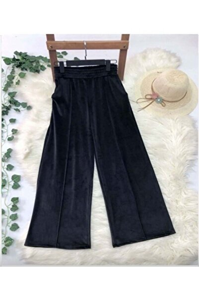 modasindoma Women's Velvet Striped Sweatpants Black