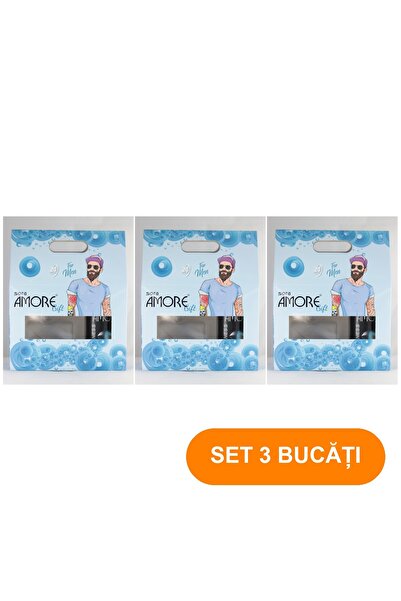 AMORE SET 3 BUCĂȚI - Set cadou Apă de Parfum pentru bărbați 100 ml cu Deodora...