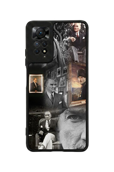 Aksel Kılıf متوافق مع Redmi Note 11 Pro / 12 Pro مطبوع، أسود مطفي، سيليكون نا...