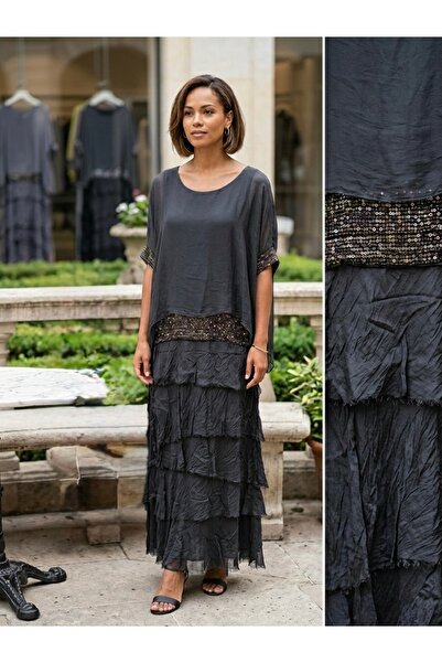 Rabiossa فستان نسائي طويل حرير