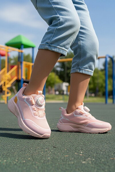 Promax Pink Lace-Up Mesh Lightweight Girls' Sports Shoes 2036 F
