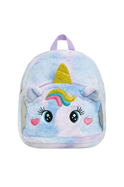 OEM Fluffy Unicorn Backpack for Kids, Rainbow Model, 32 cm, Soft Material, 3D...