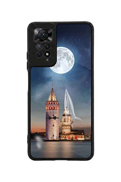 Aksel Kılıf متوافق مع Redmi Note 11 Pro / 12 Pro مطبوع، أسود مطفي، سيليكون نا...