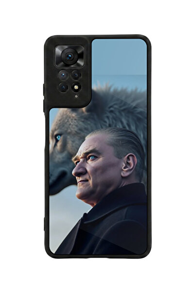 Aksel Kılıf متوافق مع Redmi Note 11 Pro / 12 Pro مطبوع، أسود مطفي، سيليكون نا...