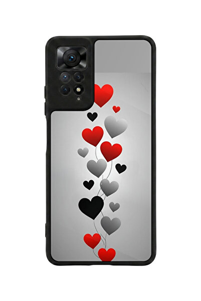 Aksel Kılıf متوافق مع Redmi Note 11 Pro / 12 Pro مطبوع، أسود مطفي، سيليكون نا...