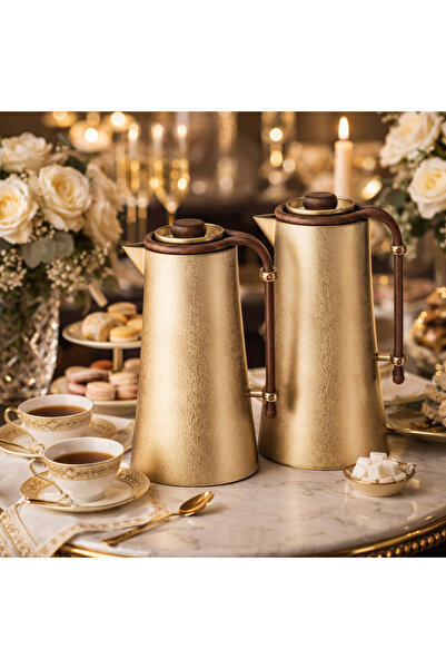 ALSAIF High-end thermos set from Al Saif – luxurious gold color with an elega...