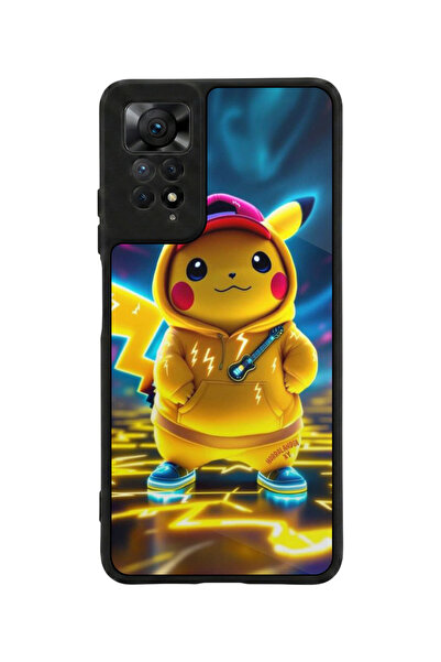 Aksel Kılıf متوافق مع Redmi Note 11 Pro / 12 Pro مطبوع، أسود مطفي، سيليكون نا...