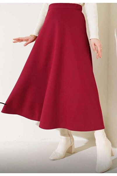 modasindoma Fusta de damă cloș Roșu Claret