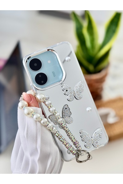 Go Aksesuar Redmi 13 Compatible Silicone Case with Mirror, Toy and Charm Butt...