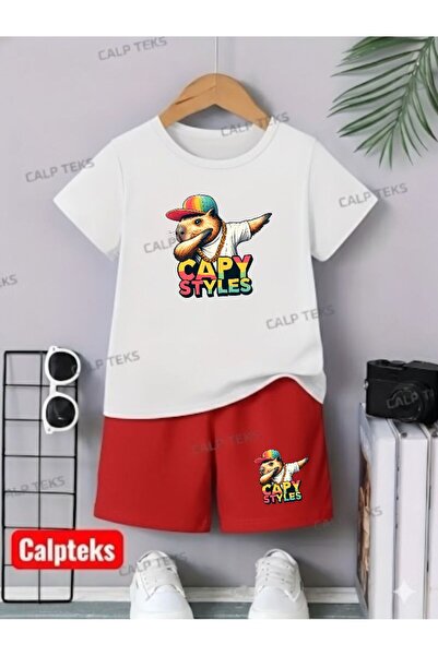 CALP TEKS Set šortsa i majice sa printom u stilu veverice Kapi za decu