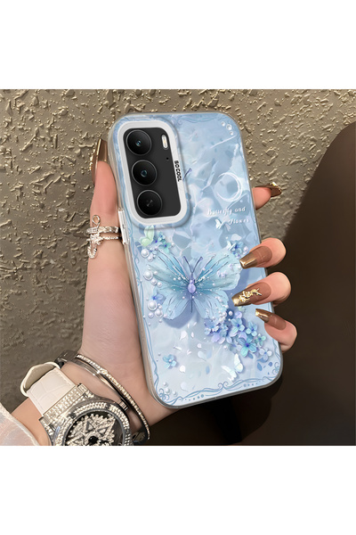 Hontinga حافظة هاتف Realme 14x متوافقة مع Kelebek منقوش مصنوعة من السيليكون و...