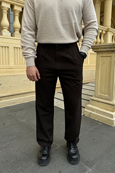 Livio Ferri Muške platnene široke pantalone Nabrano