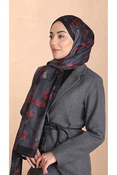 locella Koza Pamuk Şal Siyah Kırmızı