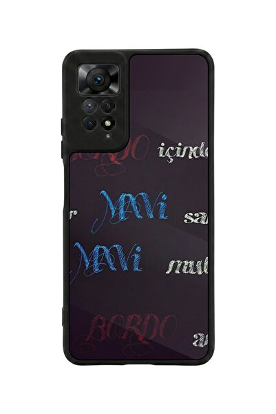 Aksel Kılıf متوافق مع Redmi Note 11 Pro / 12 Pro مطبوع، أسود مطفي، سيليكون نا...