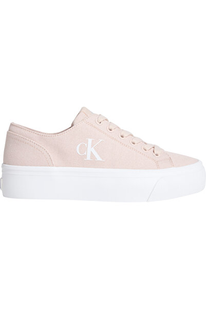 Calvin Klein Women's Vulc Flatform Low Canvas Mg Powder Sneaker