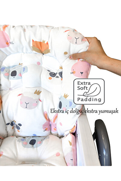 Holmer Organik Mama Sandalyesi Minderi & Kılıfı Pembe (Kemer Deliksiz)