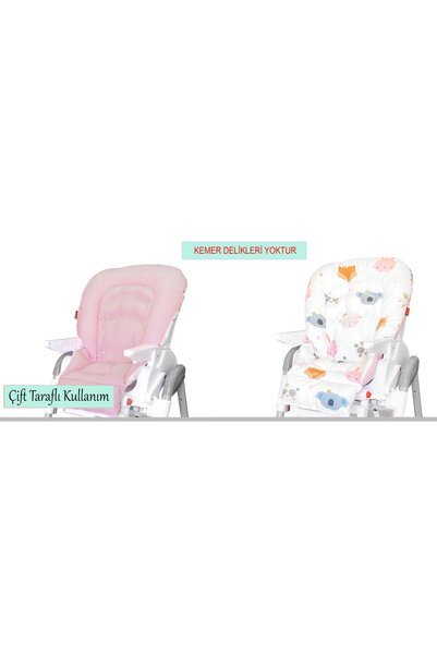 Holmer Organik Mama Sandalyesi Minderi & Kılıfı Pembe (Kemer Deliksiz)