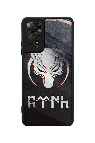 Aksel Kılıf متوافق مع Redmi Note 11 Pro / 12 Pro مطبوع، أسود مطفي، سيليكون نا...