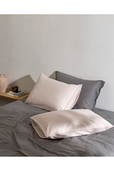 Madame Coco Marion 100% Cotton 2-Piece Pillowcase - Powder/White