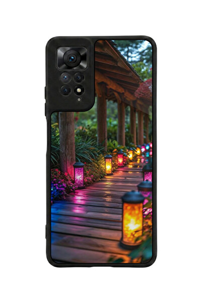 Aksel Kılıf متوافق مع Redmi Note 11 Pro / 12 Pro مطبوع، أسود مطفي، سيليكون نا...