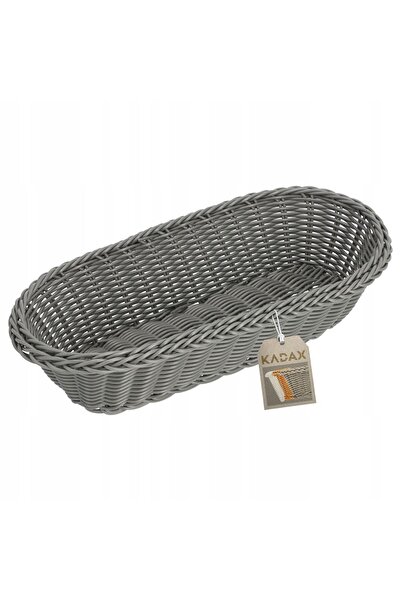 KADAX Basket for Table Bread, Cutlery, Cake, Oblong Gray