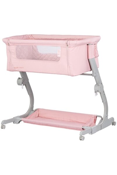 Chipolino Eleganza Co-Sleeper Crib with Sliding Side Pink Marshmallow