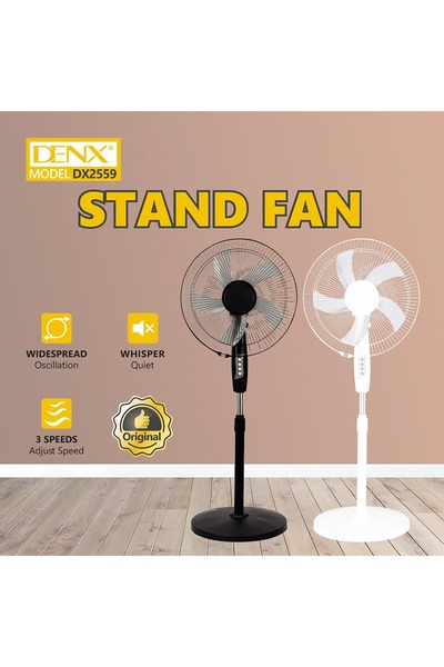 Generic DENX 16-Inch Floor Stand Pedestal Fan, Adjustable Height, 3 Speeds, S...