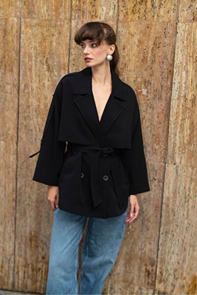 Perry 9580 KISA TRENÇ SİYAH