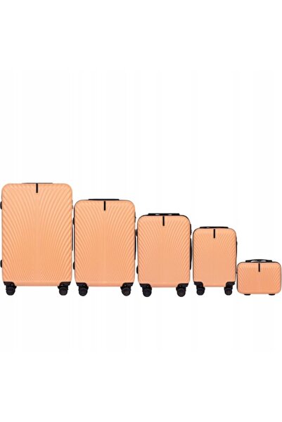 wings Set of 5 Luggage, Wings, ABS, Orange/Black