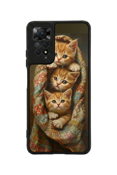 Aksel Kılıf متوافق مع Redmi Note 11 Pro / 12 Pro مطبوع، أسود مطفي، سيليكون نا...