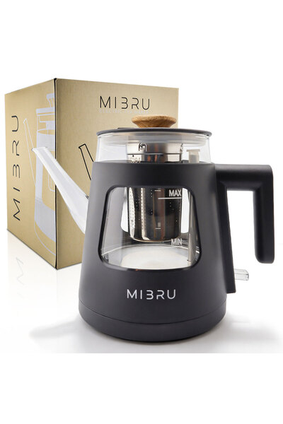 MIBRU Electric Smart Kettle Glass Tea & Coffee Maker 1.2L Borosilicate Keep W...