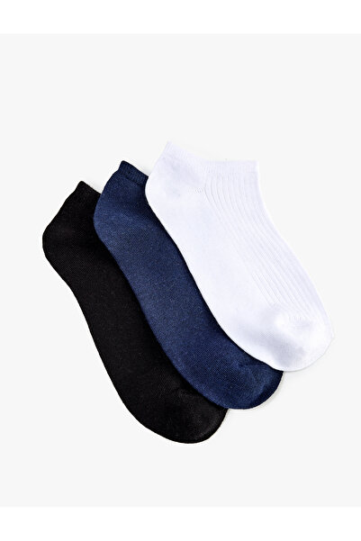 Koton Multi-Colored Cotton Piece Set of 3 Booties Socks