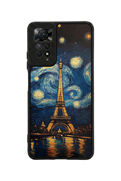 Aksel Kılıf متوافق مع Redmi Note 11 Pro / 12 Pro مطبوع، أسود مطفي، سيليكون نا...