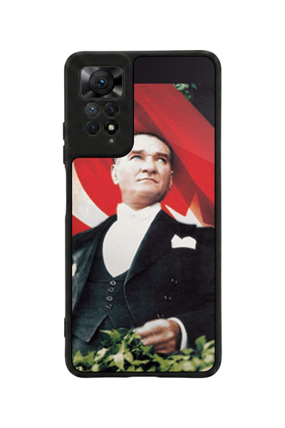 Aksel Kılıf متوافق مع Redmi Note 11 Pro / 12 Pro مطبوع، أسود مطفي، سيليكون نا...