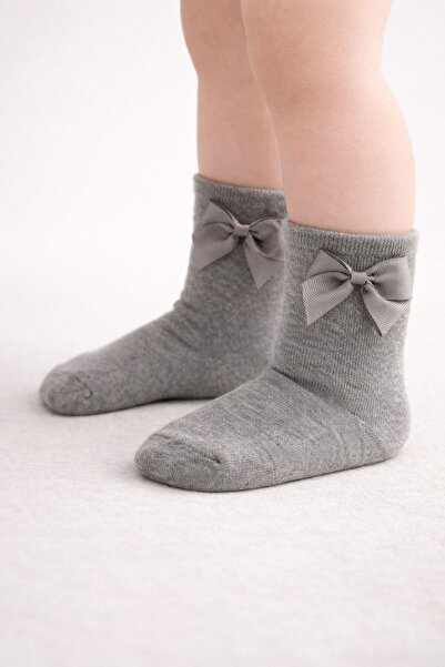 Victorino Long socks with bow - gray
