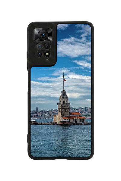 Aksel Kılıf متوافق مع Redmi Note 11 Pro / 12 Pro مطبوع، أسود مطفي، سيليكون نا...